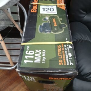 LOTE 120: COMPRESOR DE AIRE BAUKER 116 PSI MAX 50L
